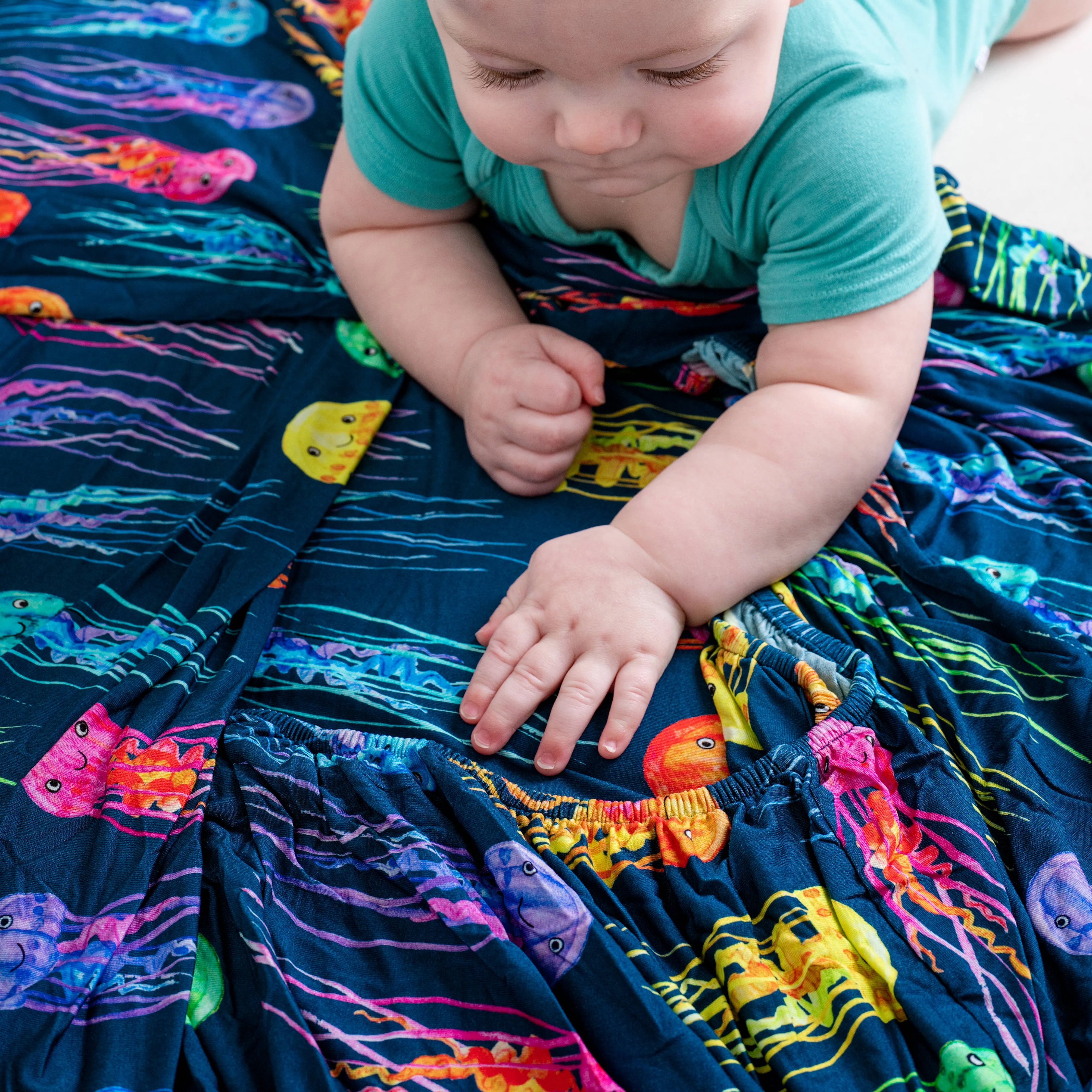 Rainbow Jellies Twin Fitted Sheet (Ships week of July 29)