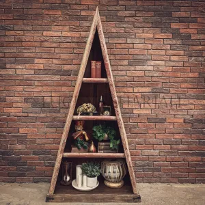 Recycle wood triangle bookshelf
