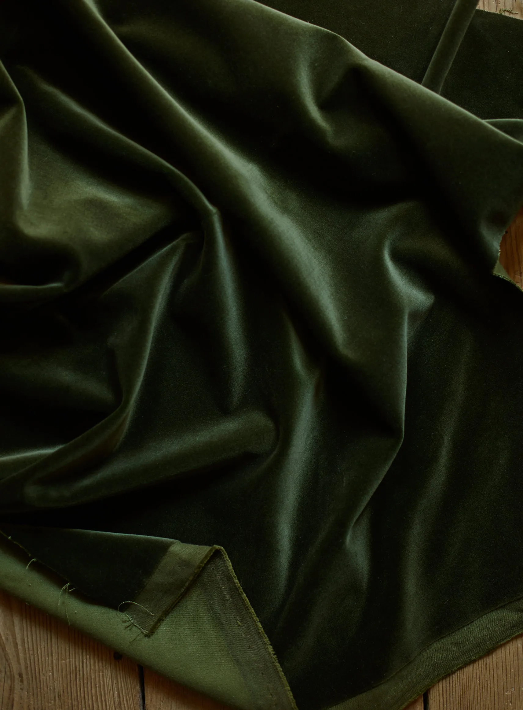 Remy Footstool, Dark Olive Velvet