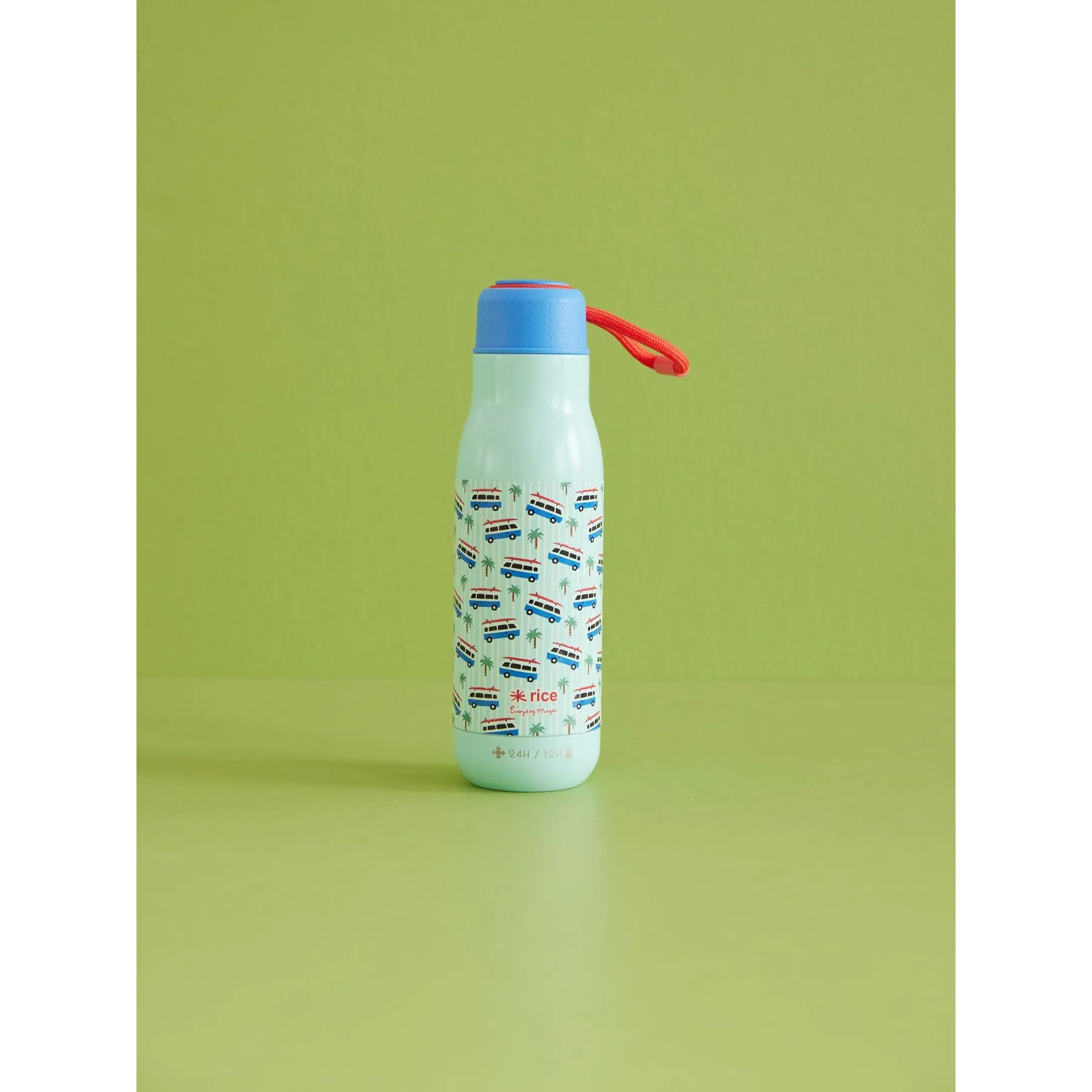 Rice DK Stainless Steel Drinking Bottle with Cars Print - 12H Hot/24H Cold - 500 ml