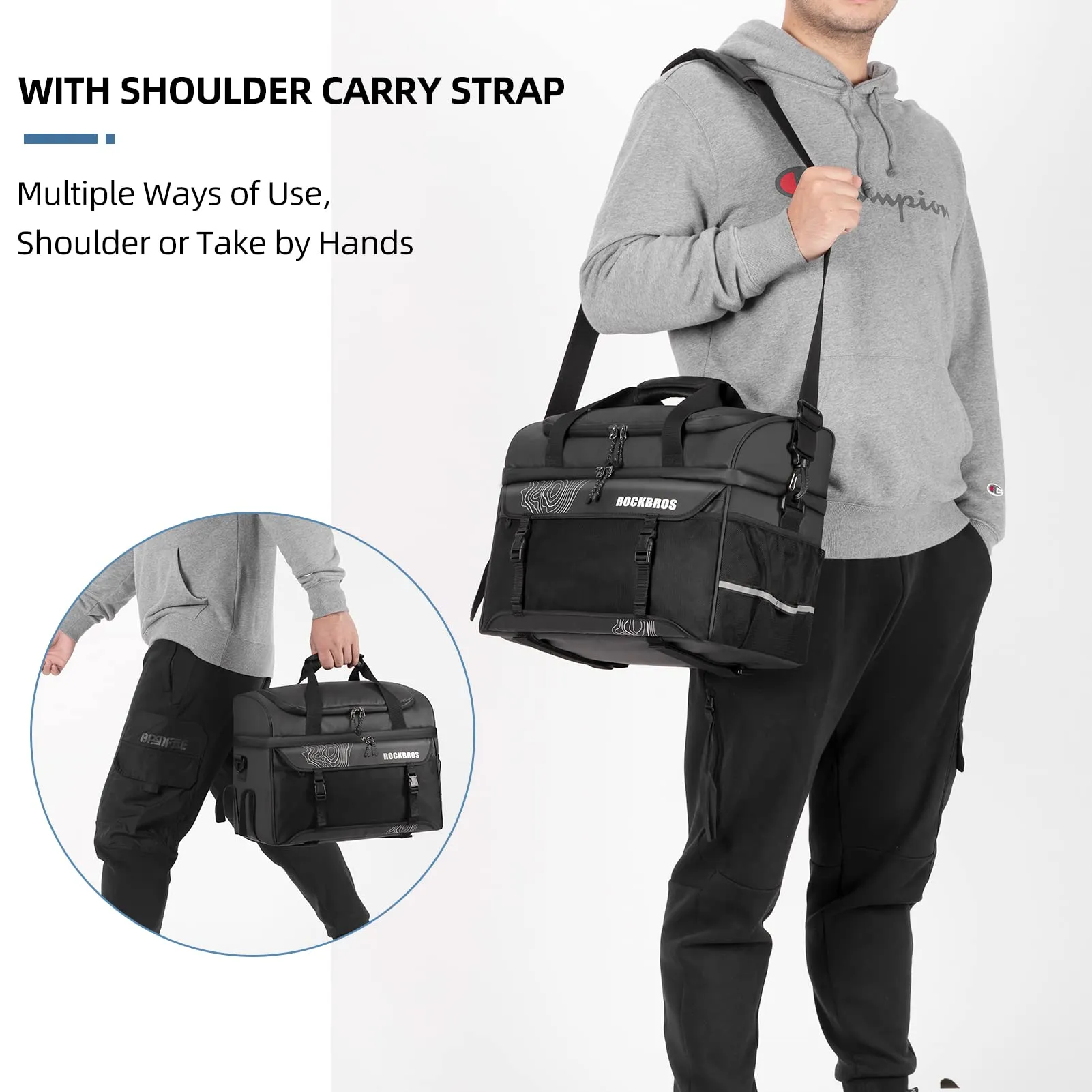 ROCKBROS Bike Trunk Cooler Bag Bicycle Rack Rear Seat Carrier Insulated Panniers 11L