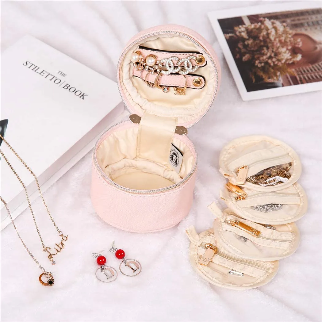 Round Jewelry Case Soft Pink