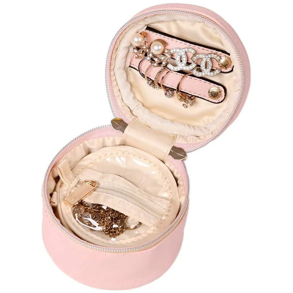 Round Jewelry Case Soft Pink