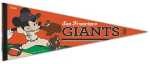 San Francisco Giants "Mickey Mouse Flamethrower" Official MLB/Disney Premium Felt Pennant - Wincraft Inc.