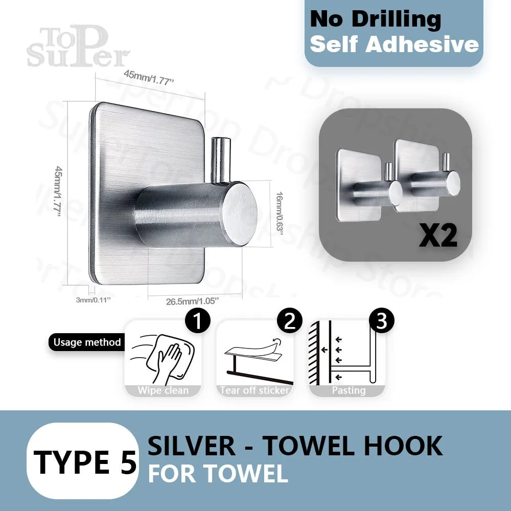 Self Adhesive Toilet Paper Holder No Punching Wall Mounted Paper Towel Holder Shelf Home Appliance Kitchen Bathroom Accessories
