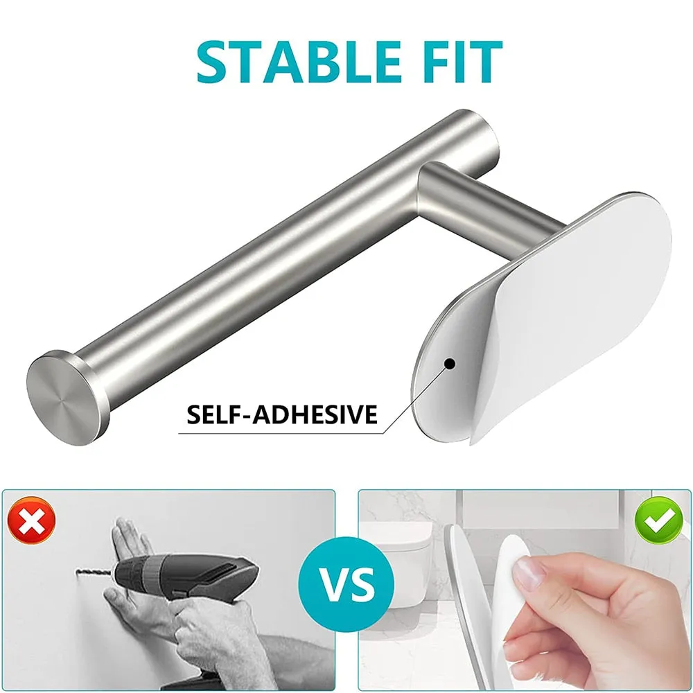 Self Adhesive Toilet Paper Holder No Punching Wall Mounted Paper Towel Holder Shelf Home Appliance Kitchen Bathroom Accessories
