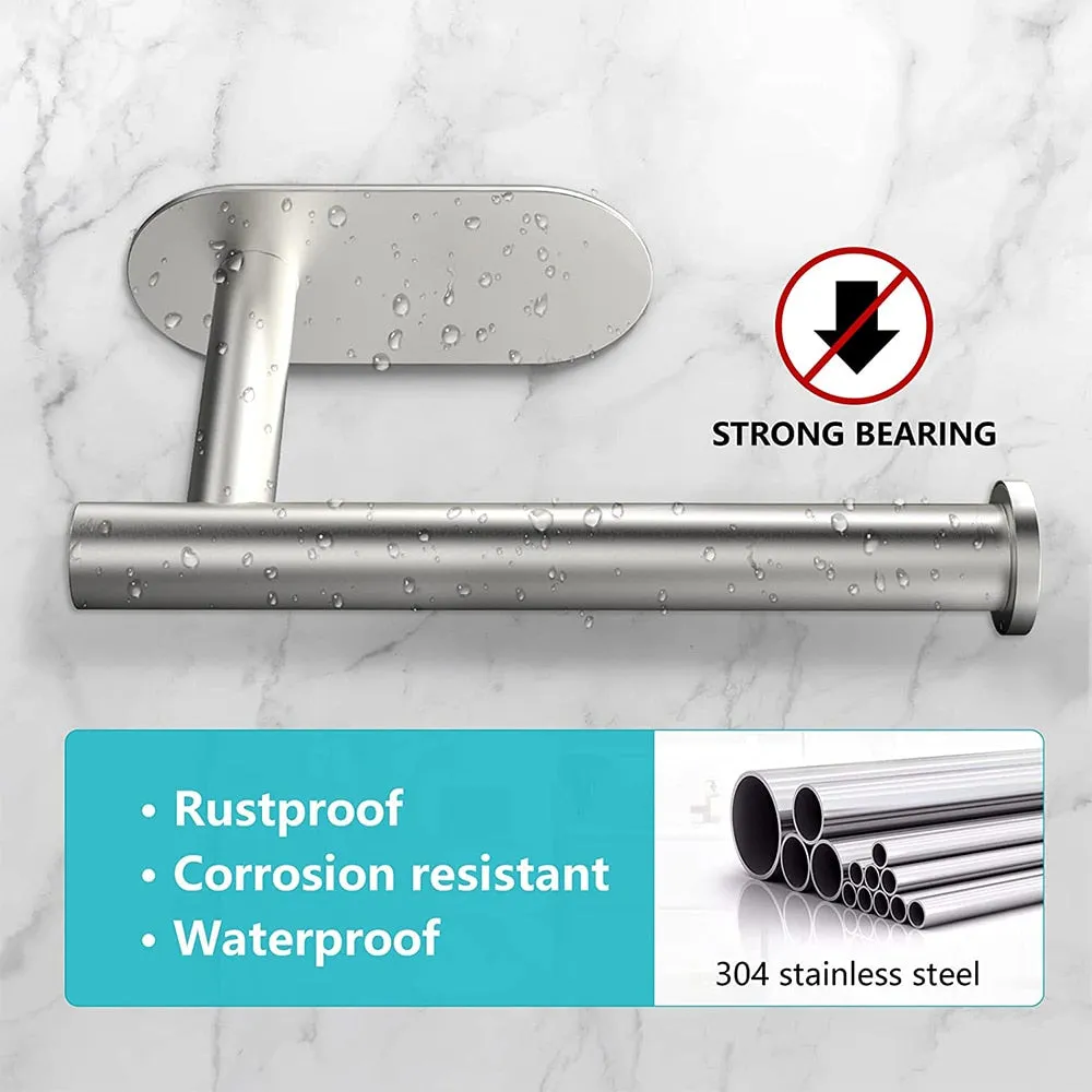 Self Adhesive Toilet Paper Holder No Punching Wall Mounted Paper Towel Holder Shelf Home Appliance Kitchen Bathroom Accessories