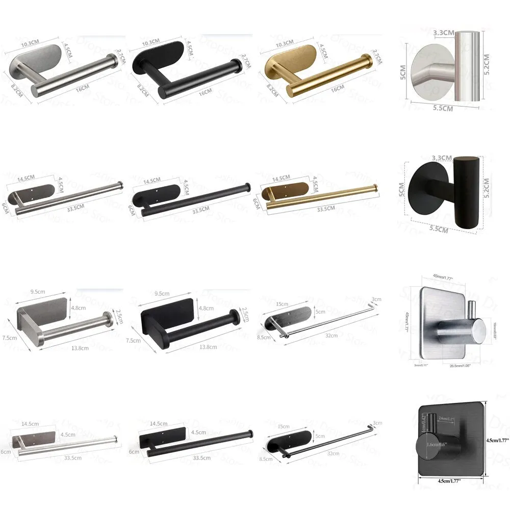 Self Adhesive Toilet Paper Holder No Punching Wall Mounted Paper Towel Holder Shelf Home Appliance Kitchen Bathroom Accessories