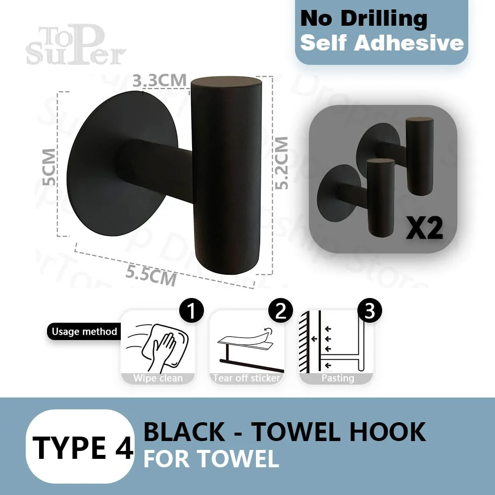 Self Adhesive Toilet Paper Holder No Punching Wall Mounted Paper Towel Holder Shelf Home Appliance Kitchen Bathroom Accessories