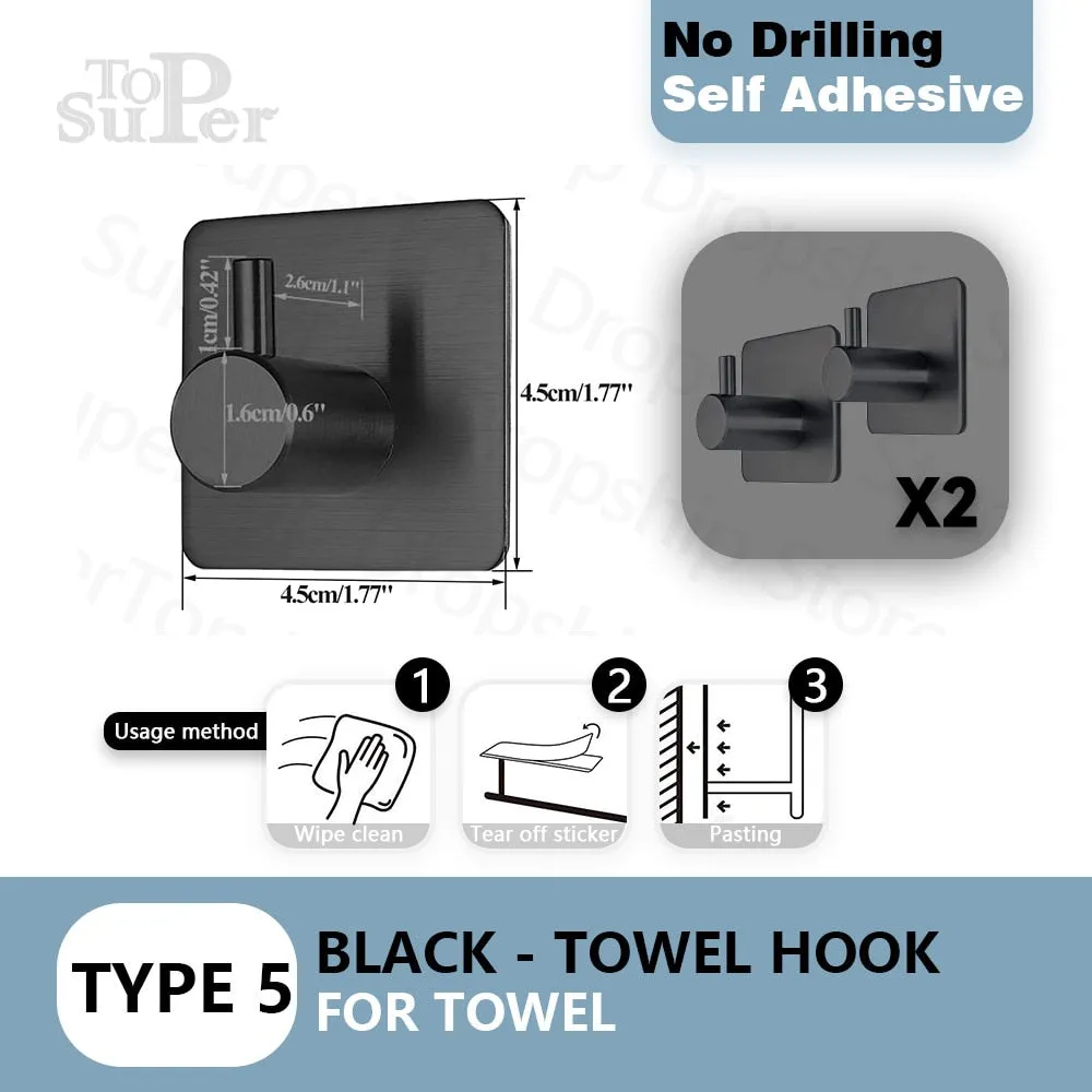 Self Adhesive Toilet Paper Holder No Punching Wall Mounted Paper Towel Holder Shelf Home Appliance Kitchen Bathroom Accessories