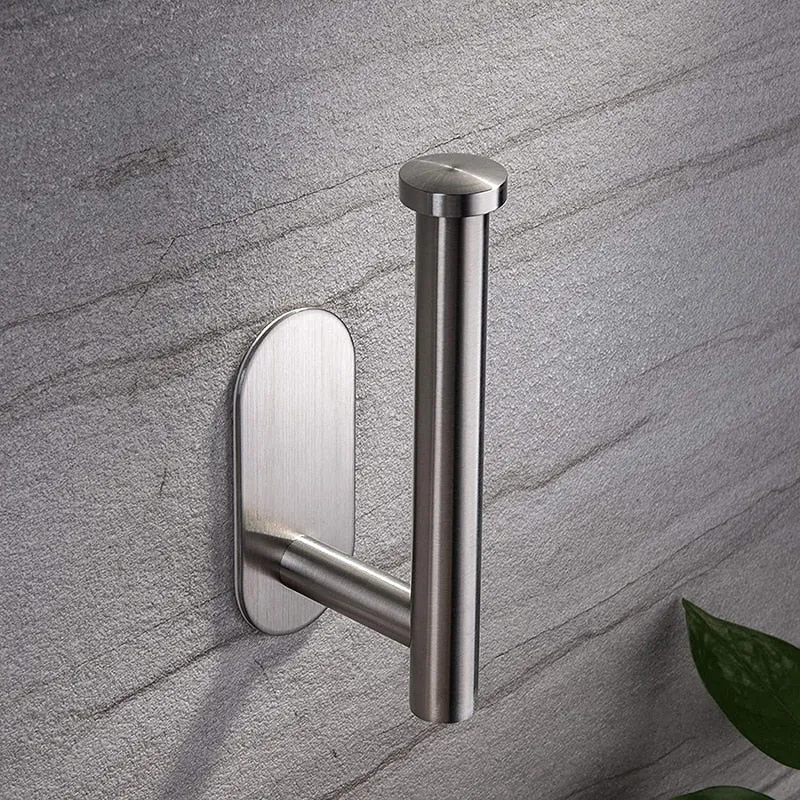 Self Adhesive Toilet Paper Holder No Punching Wall Mounted Paper Towel Holder Shelf Home Appliance Kitchen Bathroom Accessories