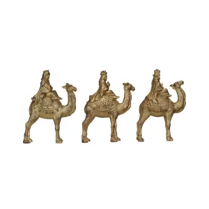 Set of Three Gold Three Wiseman on Camels
