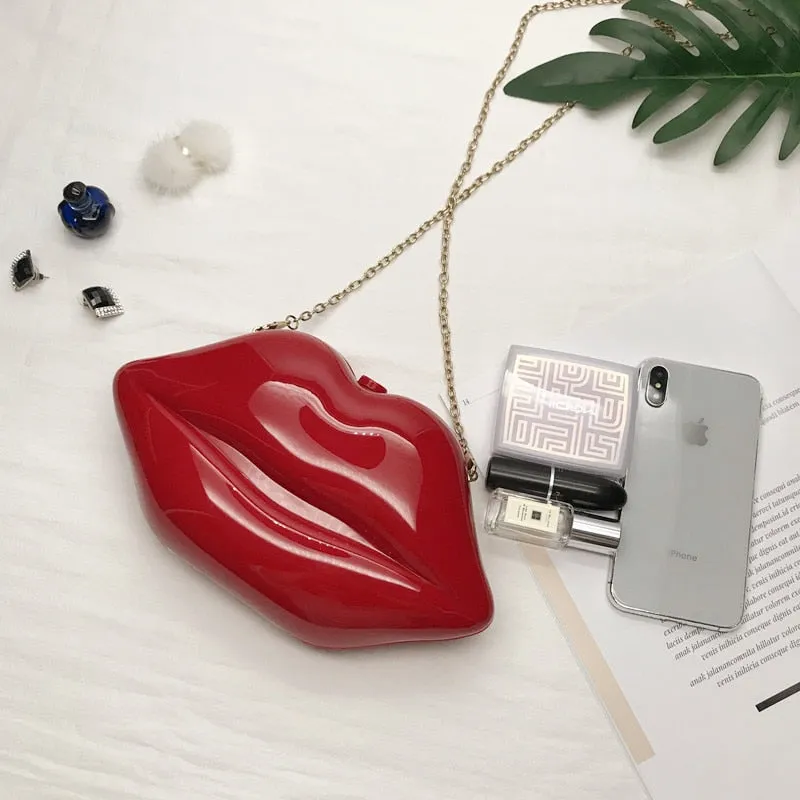Sexy Red Lips Clutch Bags