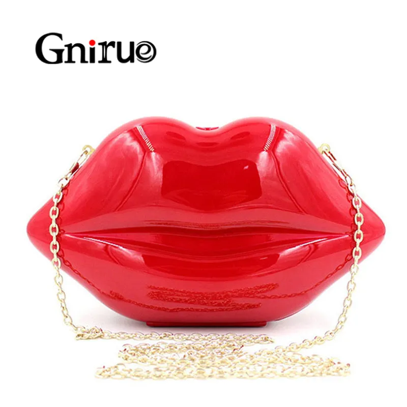 Sexy Red Lips Clutch Bags