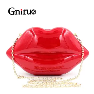 Sexy Red Lips Clutch Bags