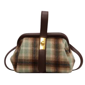 Shell Checkered Shoulder Crossbody Bag
