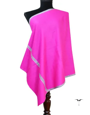 shocking pink embroidery pashmina stole 8443