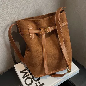 Shoulder Messenger Bag Frosted Bucket Bag