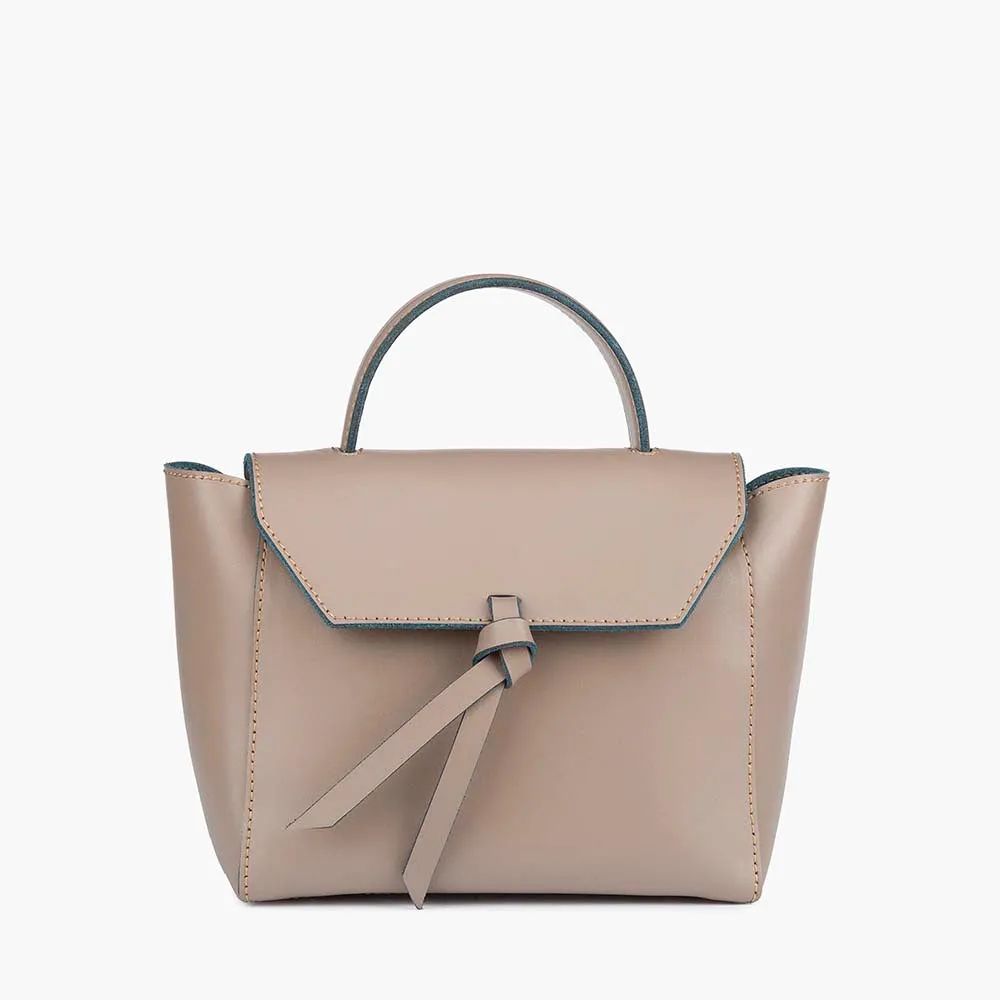 Siena Mini Leather Satchel Crossbody Bag - Fango