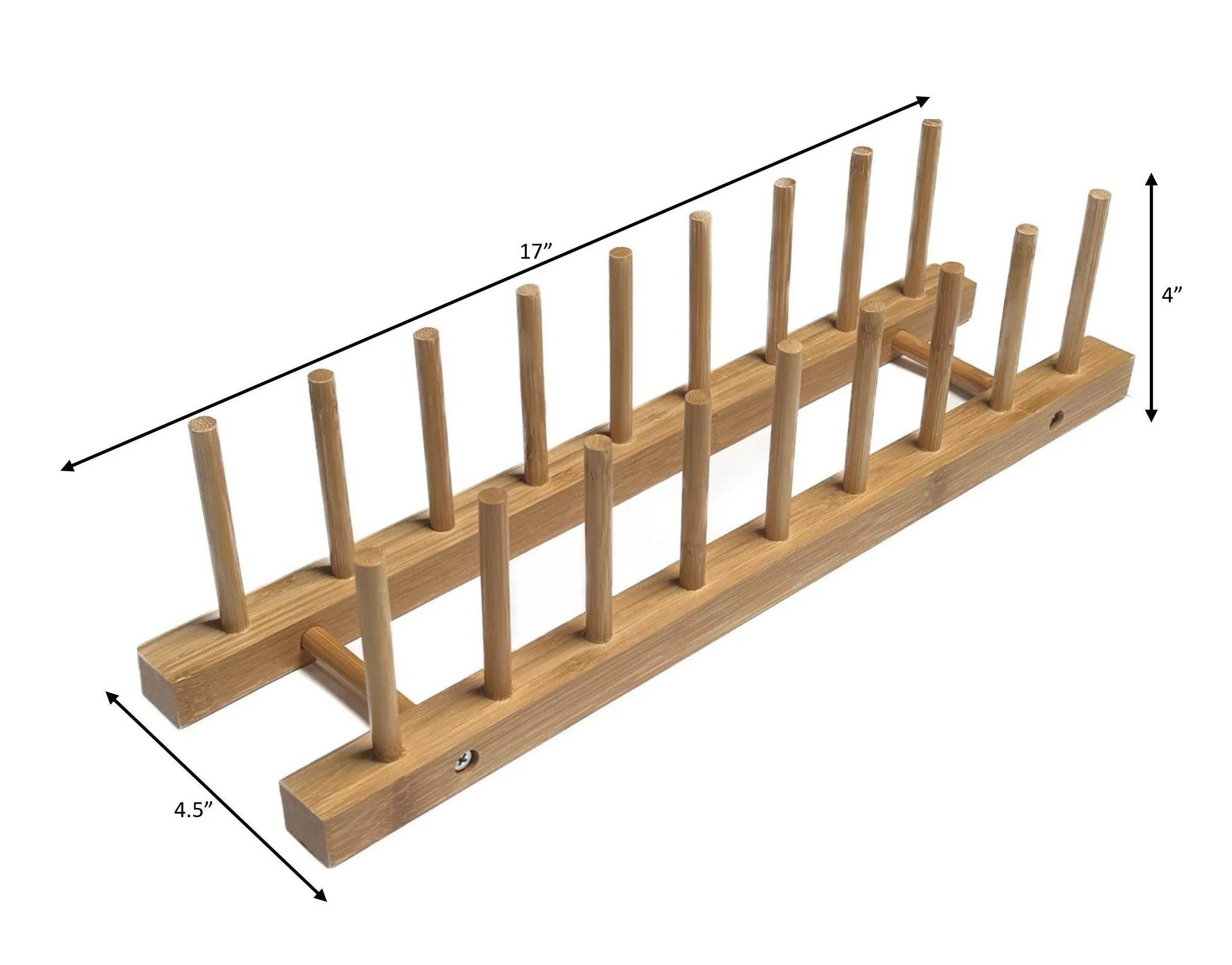 Simply Bamboo Brown Plate Rack - 17"