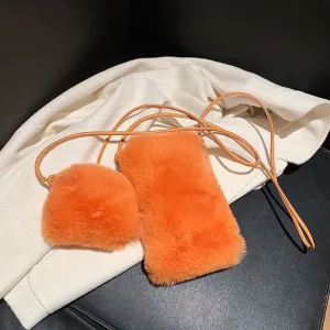 Sling Bag Small Mini Fur Crossbody Phone Bag-Showtown