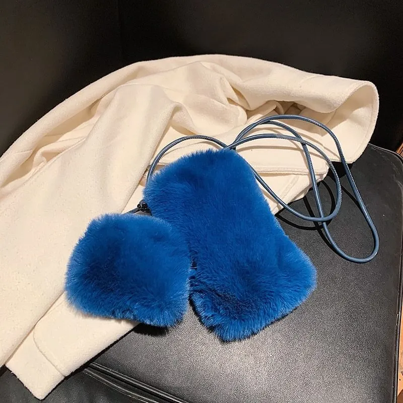 Sling Bag Small Mini Fur Crossbody Phone Bag-Showtown