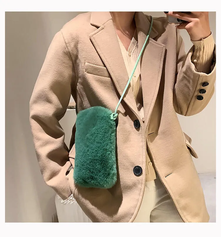 Sling Bag Small Mini Fur Crossbody Phone Bag-Showtown
