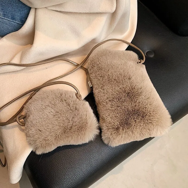 Sling Bag Small Mini Fur Crossbody Phone Bag-Showtown