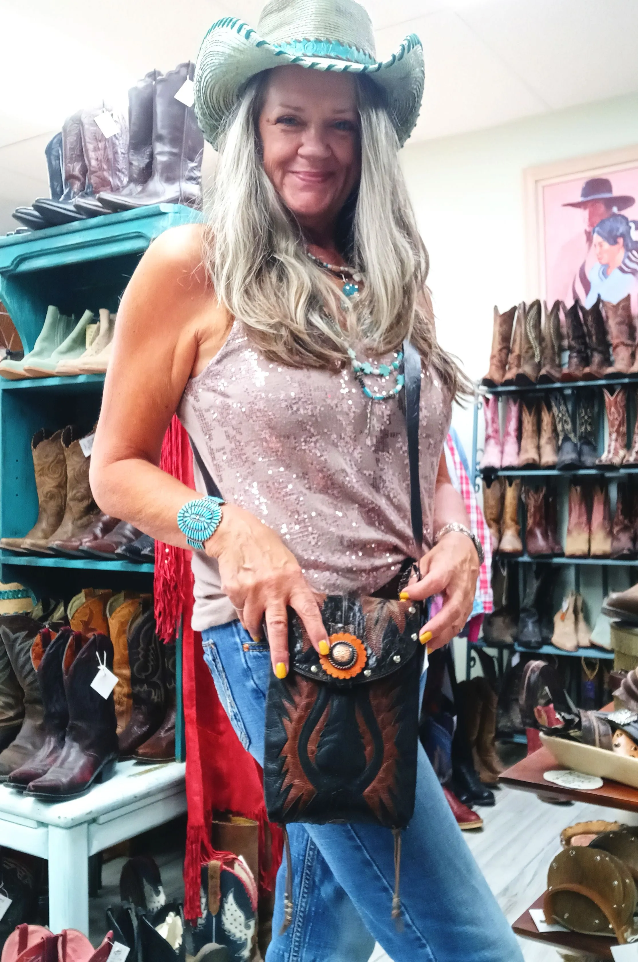 Small Concealed Carry Purse with Fringe CB148