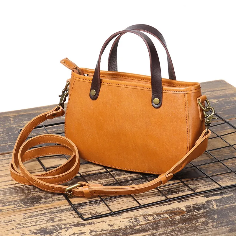 Small Vegetable Tanned Leather Crossbody Handbag