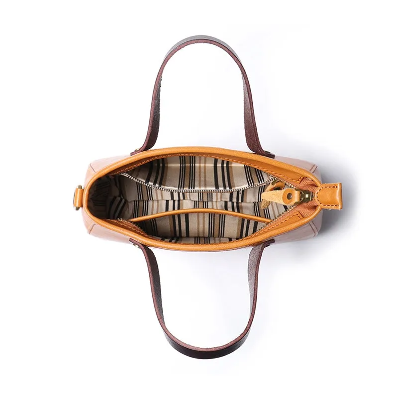 Small Vegetable Tanned Leather Crossbody Handbag