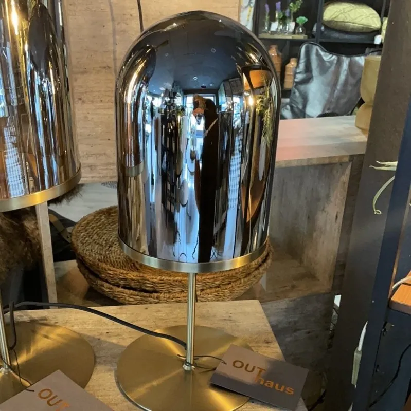 Smoked Dome Table Lamp (L)
