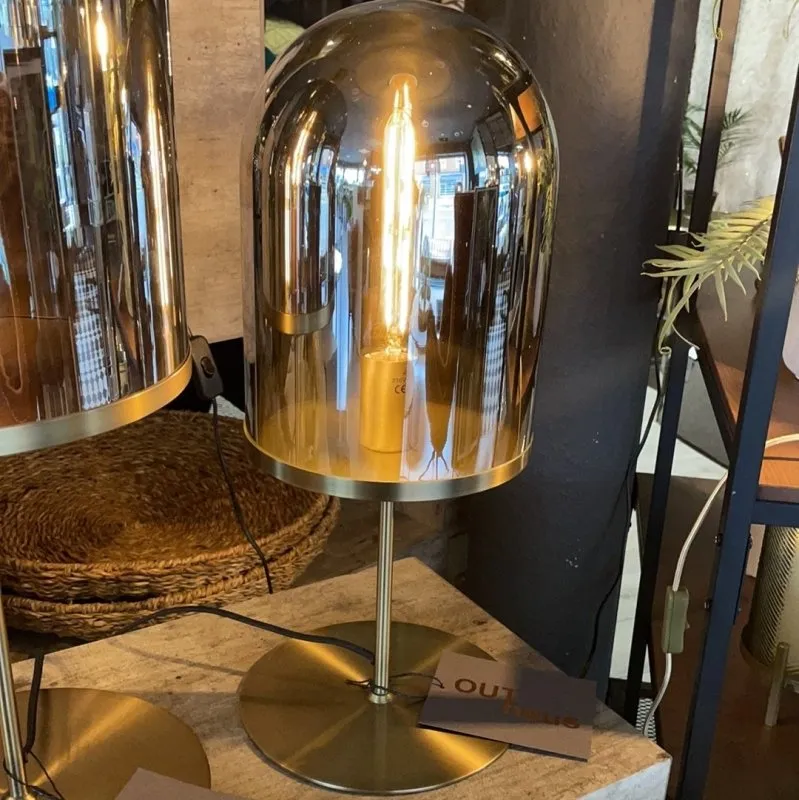 Smoked Dome Table Lamp (L)