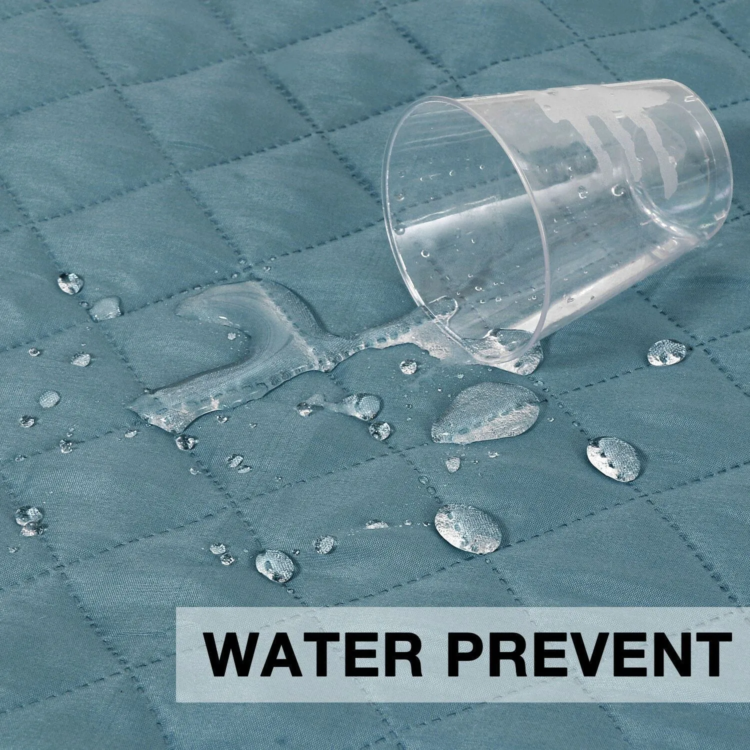 Sofa Covers Couch Cover Protector Water Prevent Quilted Slip Covers with Strap