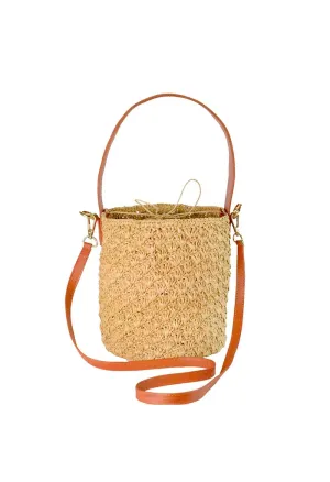 Soft Bucket Bag with Leather Handles