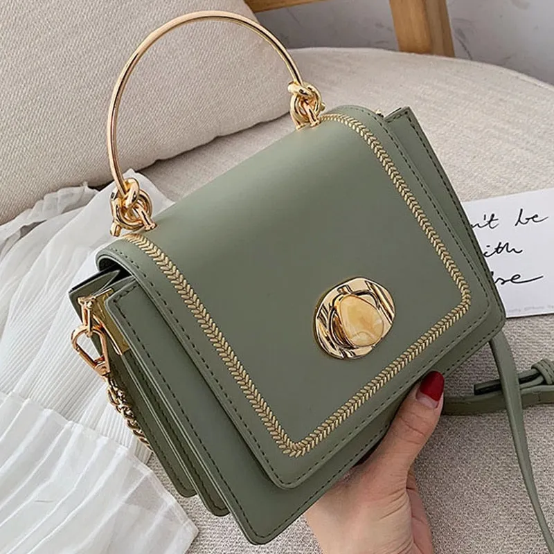 Solid Color Leather Mini Crossbody Bags