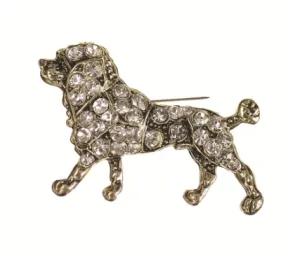 Spaniel Brooch - Antique Gold/Clear by Hot Tomato