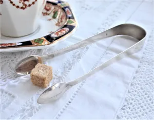 Sugar Tongs 1810 London Victorian English Hallmarked Sterling Silver Spoon Ends