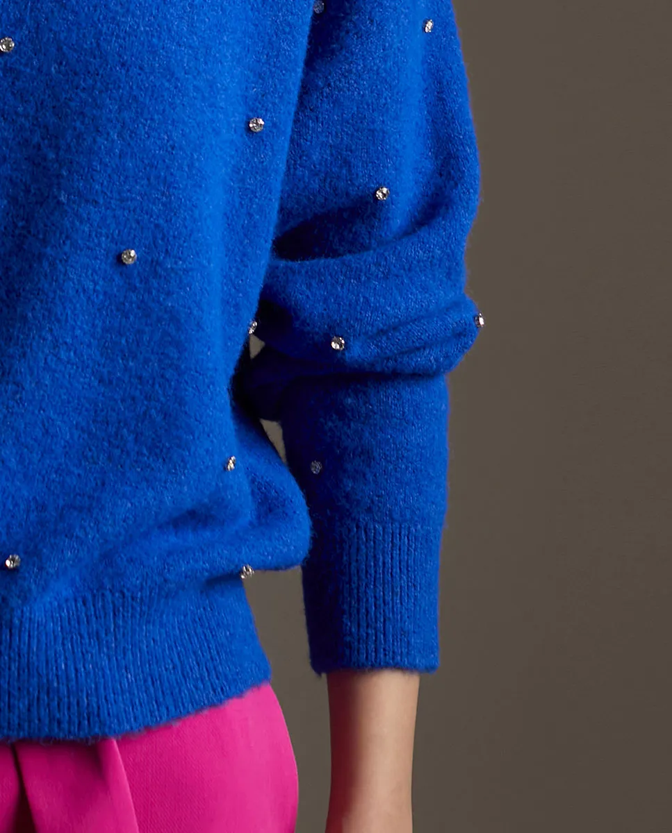 Sweater with crystal details