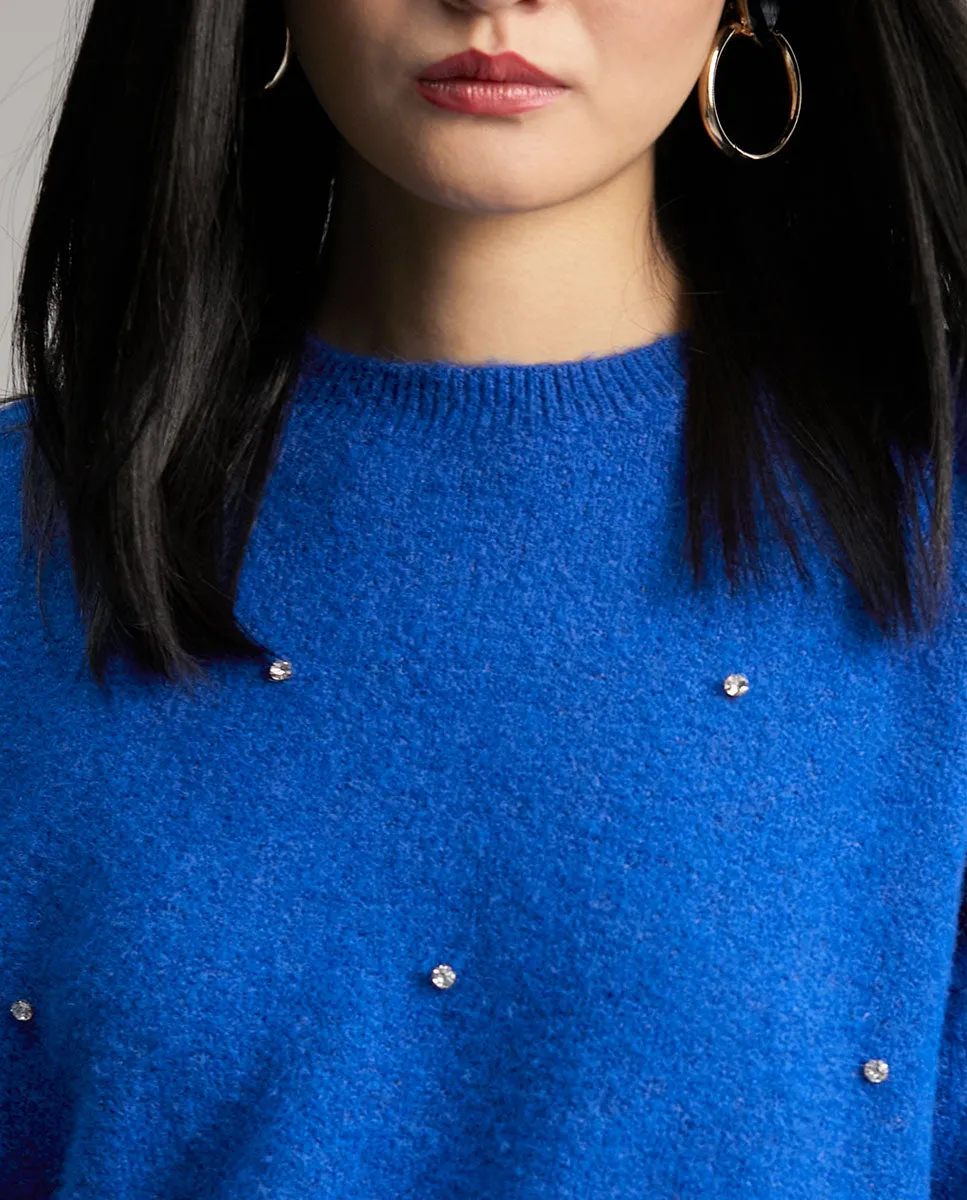 Sweater with crystal details