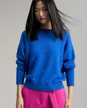 Sweater with crystal details