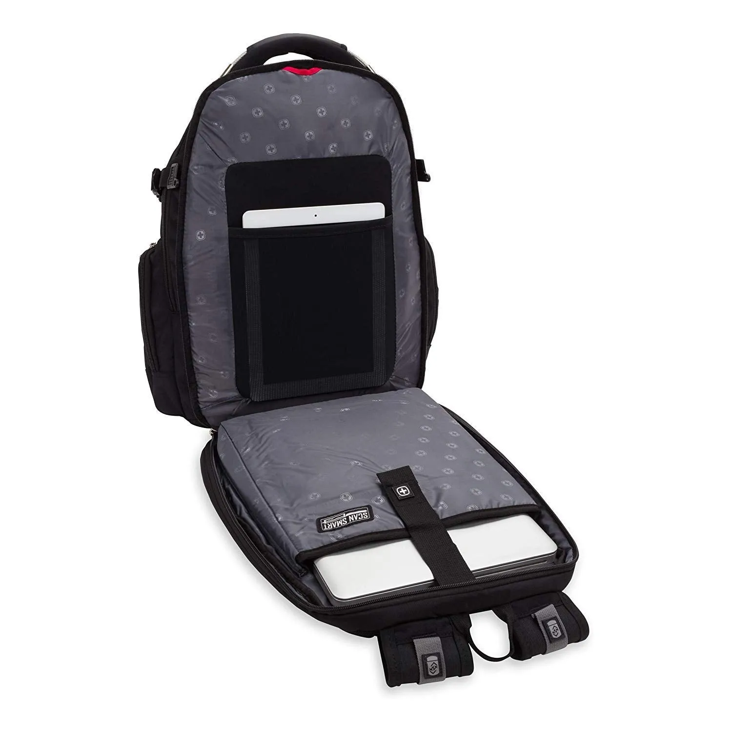 SwissGear 5709 ScanSmart Laptop Backpack. Abrasion-Resistant & Travel-Friendly School Work premium Laptop Backpack (Black Backpack)