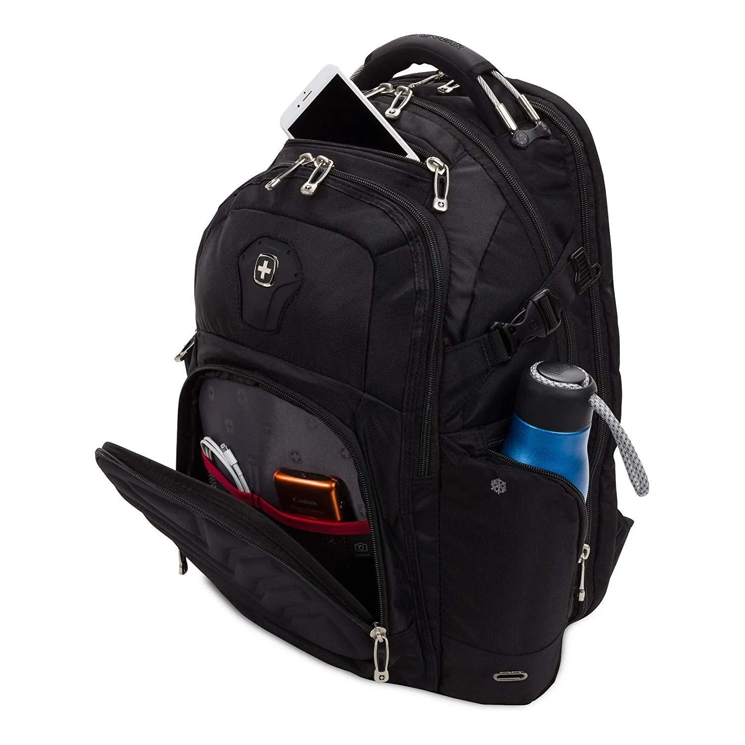 SwissGear 5709 ScanSmart Laptop Backpack. Abrasion-Resistant & Travel-Friendly School Work premium Laptop Backpack (Black Backpack)