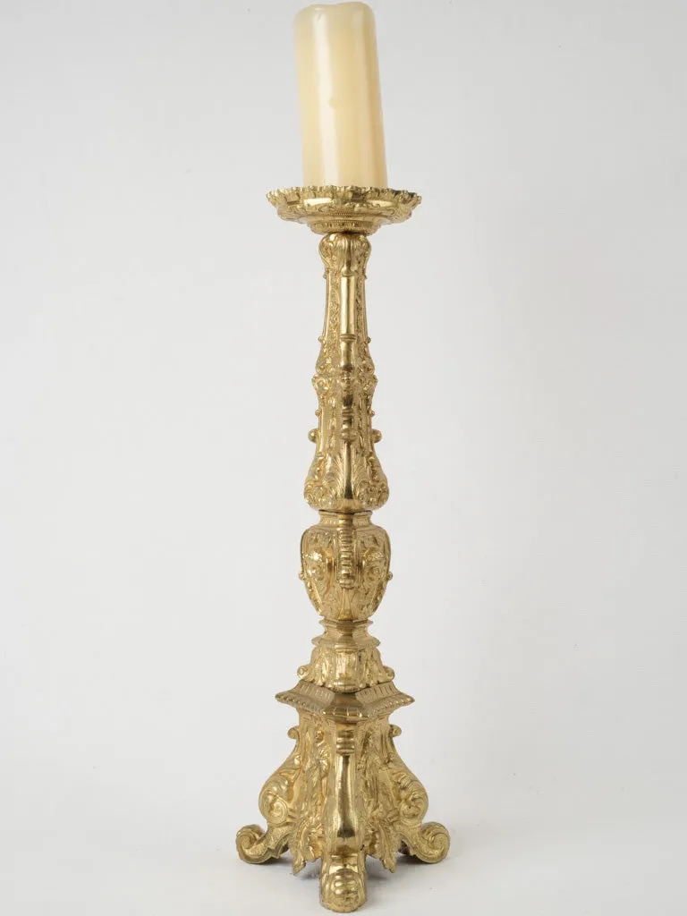 Tall antique Italian Ormolu Altar Candlestick 22½"