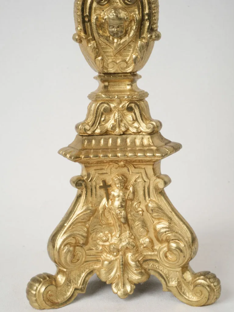 Tall antique Italian Ormolu Altar Candlestick 22½"