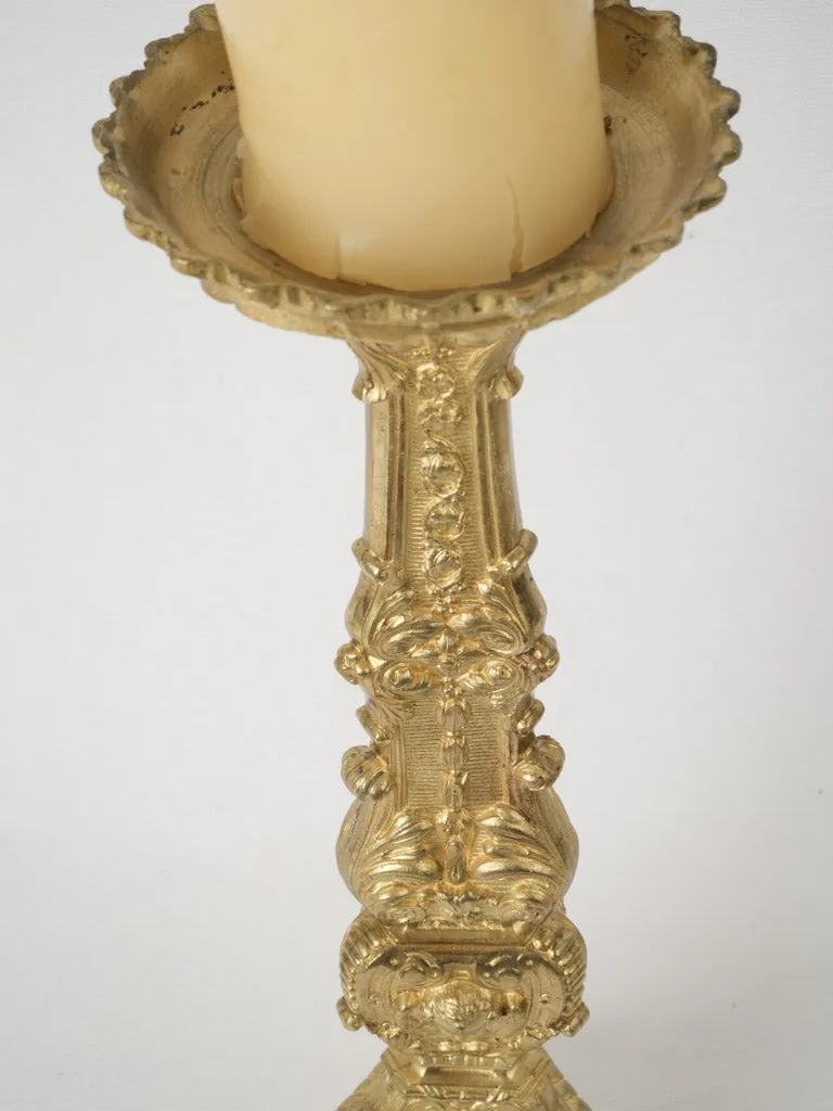 Tall antique Italian Ormolu Altar Candlestick 22½"
