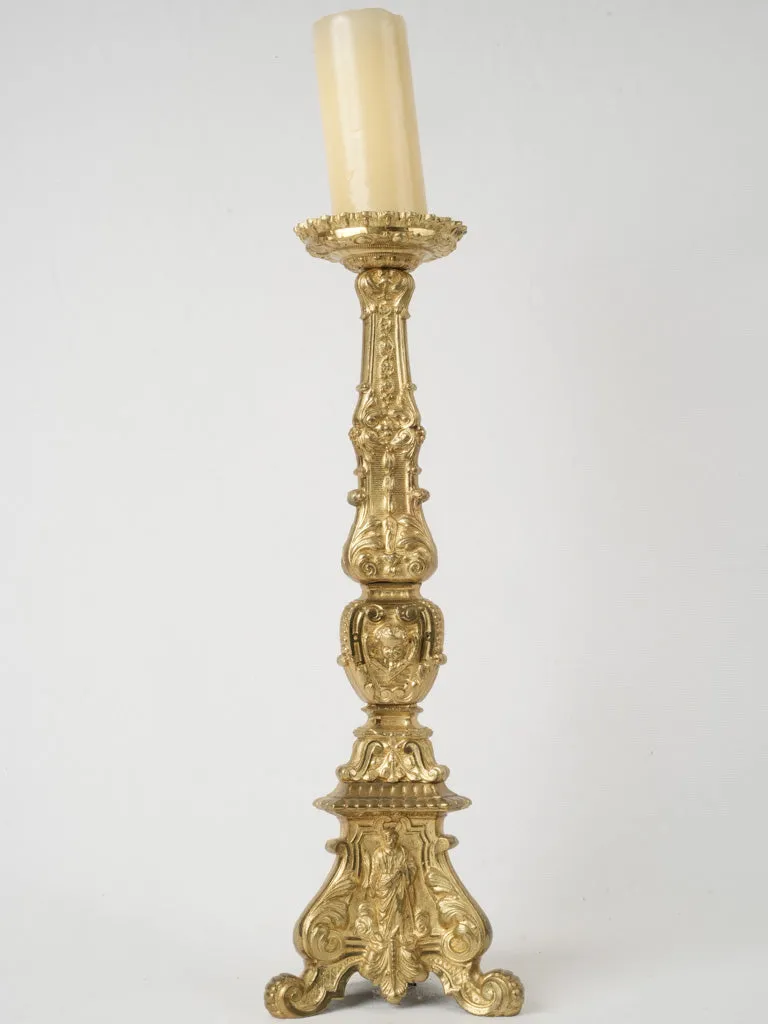 Tall antique Italian Ormolu Altar Candlestick 22½"