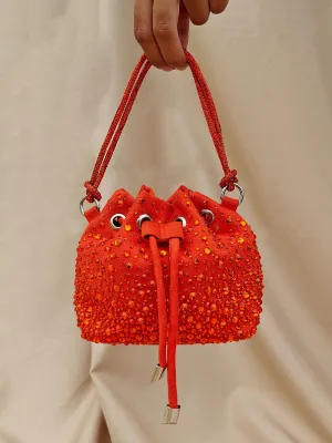The Micro Bucket Bag In Orange