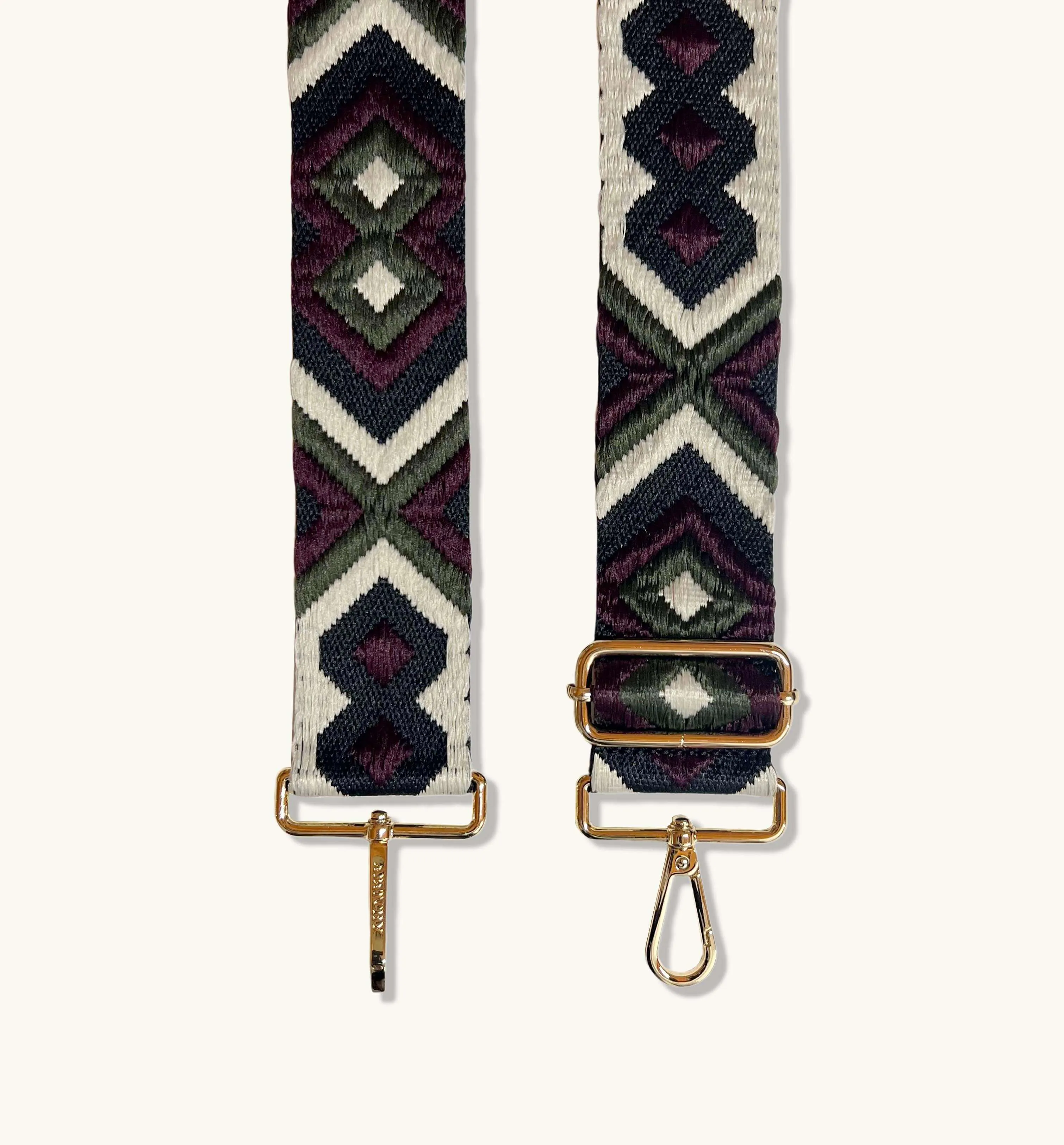 The Tassel Black Leather Crossbody Bag With Port & Olive Diamond Strap