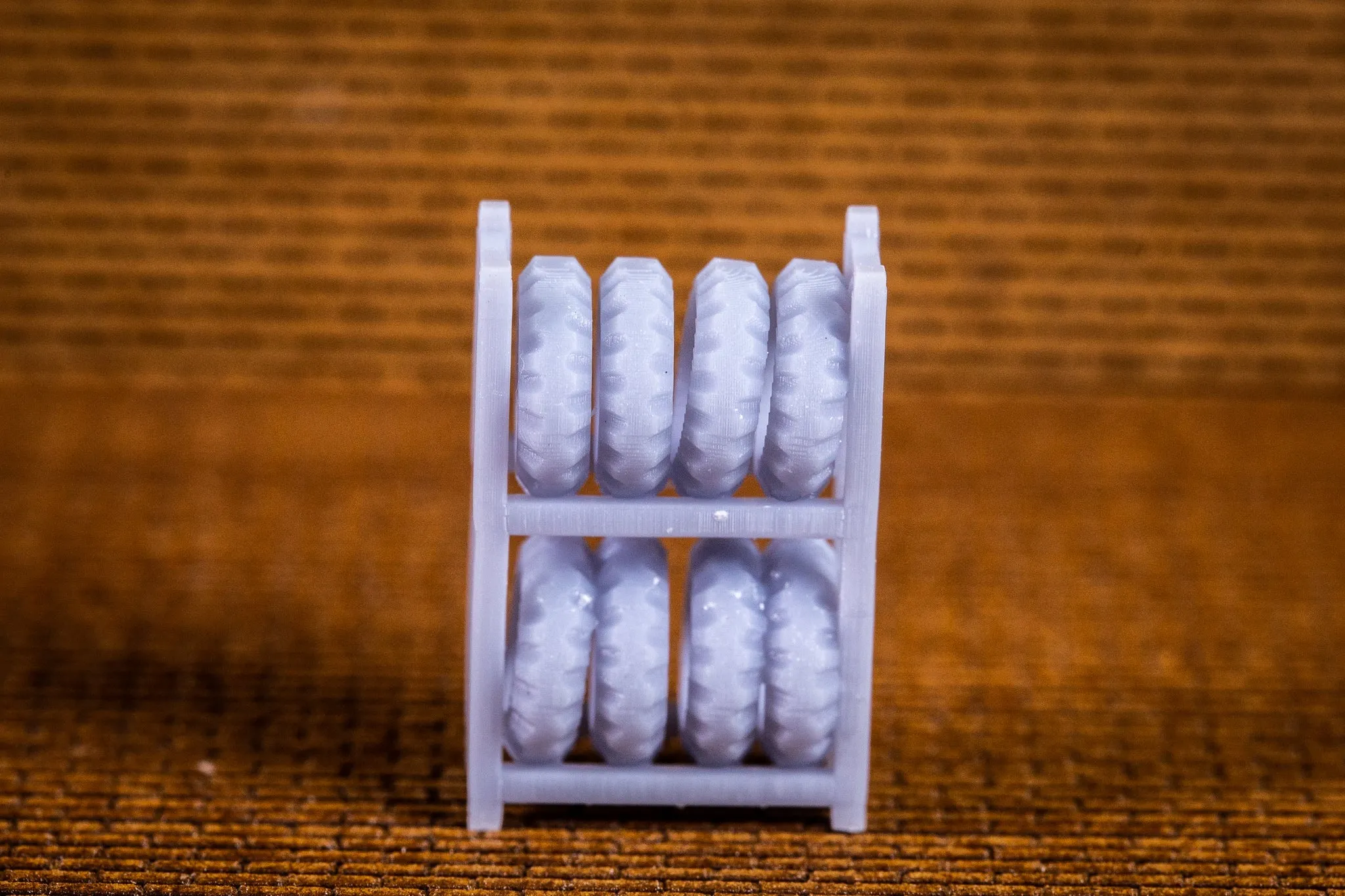 Tire Rack With Truck Tires - N Scale